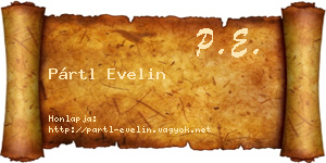 Pártl Evelin névjegykártya